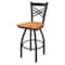 Holland Bar Stool Co 30" Swivel Bar Stool, Black Wrinkle, Med Maple Seat 82030BWMedMpl - alternate 1